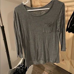 long sleeve gray shirt
